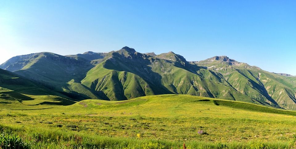 Kaçkars, 蓝色的, 自然, 山, 看法, 户外的, 火鸡, 绿色, 天空