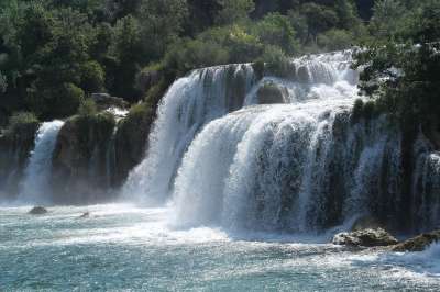 瀑布 Np Krka 克罗地亚 旅行 水 纯度 夏天