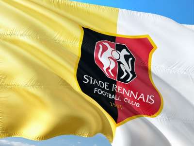足球 国际的 法国 Ligue1 横幅 旗帜 体育场雷恩