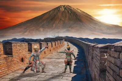 景观 墙 勇士队 山 幻想 亲爱的 云 日落 勇士队 勇士队