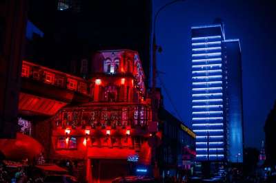 莫斯科 晚 灯 傍晚的城市 夜灯 夜城 城市 夜晚 俄罗斯