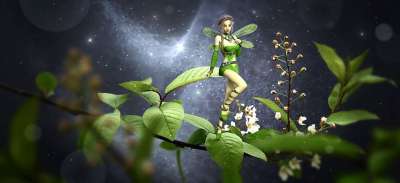 幻想 精灵 树叶 分行 绿色 光 地狱 黑暗的 神话生物 魔法