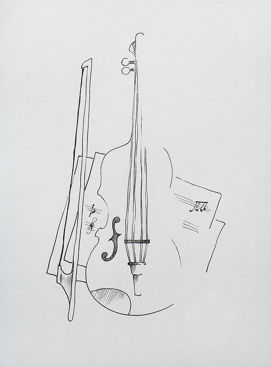 小提琴 音符 音乐 弓 弓子 小提琴弓 工具 乐器 画画