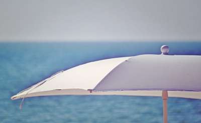 阳伞 雨伞 树荫下树 海滩 阳光 海 假期 海边 海岸 地中海