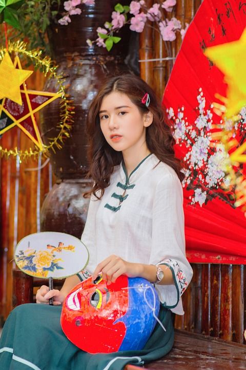 中秋 节日 女孩 亚洲人 角色扮演 越南 肖像 儿童节 好的
