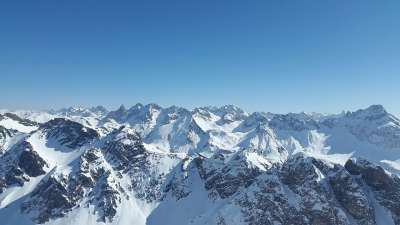 阿尔高 阿尔卑斯山 冬天 雪 全景 阿尔高阿尔卑斯山 山