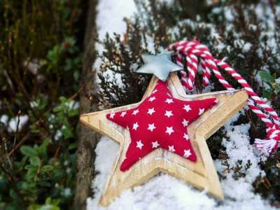 圣诞节 星星 冬天 季节 假期 主题 雪 森林 来临 装饰
