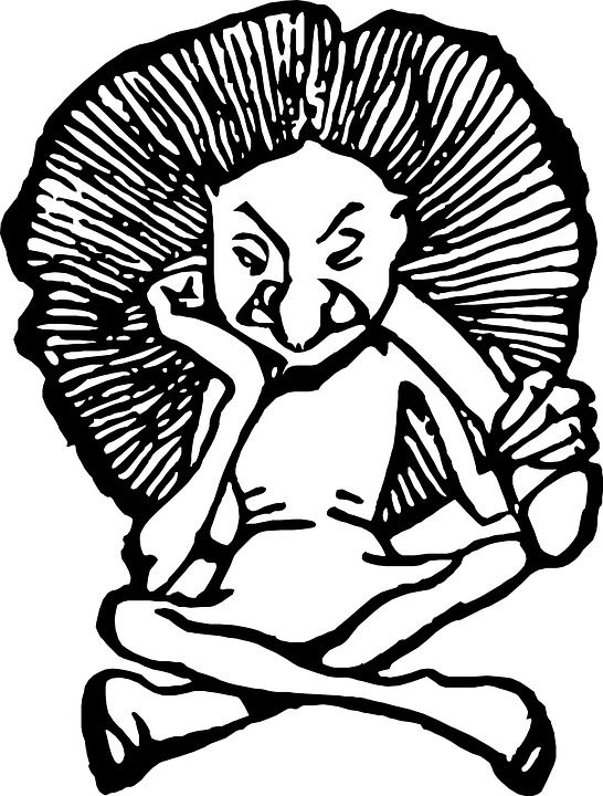 画画 草图 巨魔 小精灵 头发 玩具娃娃 森林 原野 木头
