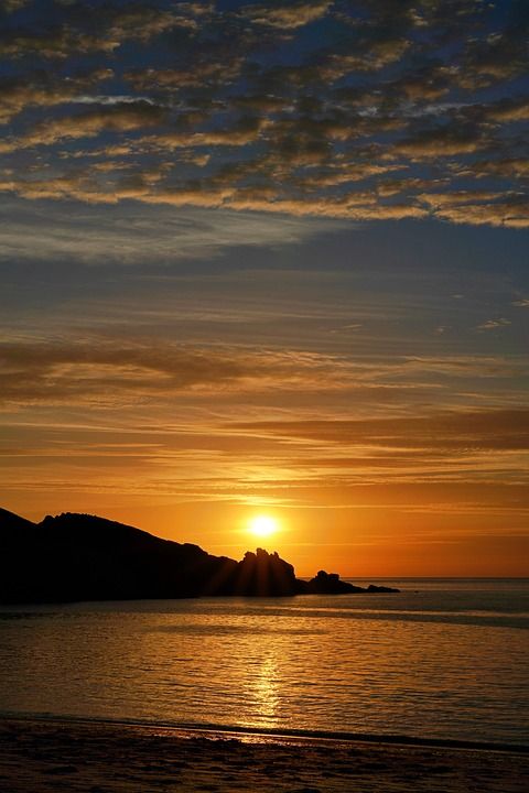 手机壁纸 日落 海 天空 云 海洋 太阳 黄昏 自然 景观