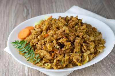 科图 盘子 食物 斯里兰卡 美食 传统的 一顿饭 油炸 罗蒂