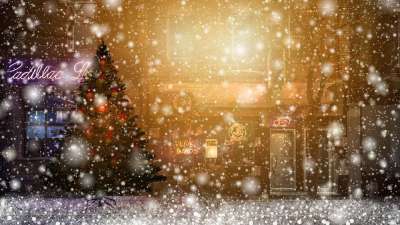 冬天 雪 城市 圣诞树 蒙太奇 寒冷的 幻想