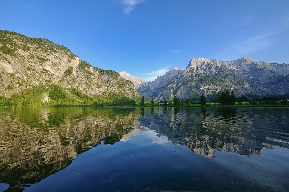 自然, 景观, 湖, 山, 水中倒影