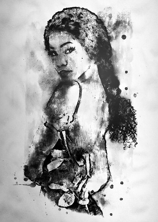 女士, 创造力, 肖像, 女性, 模型, 美丽, 艺术, 绘画, 艺术品