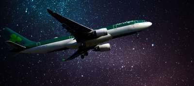 飞机 天空 夜晚 星星 飞行 旅行 运输 黑暗的 翅膀 航空