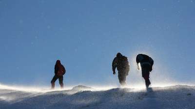 团队 冬季 山 雪 寒冷的 景观 性质 天堂 图片 冬天