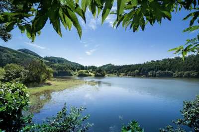 天空和湖泊 龙纸 大自然 春天 水库 风光 大韩民国 绿色 水