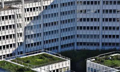 摩天大楼 综合楼 绿色屋顶 建筑学 正面 建造 建设