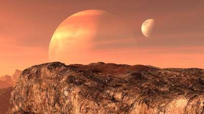 外星人 景观 行星 地形 日落 引人注目 日出 Tokmakov