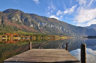 大厅Ättersee 落下 秋天的 秋天风景 秋色 自然 景观