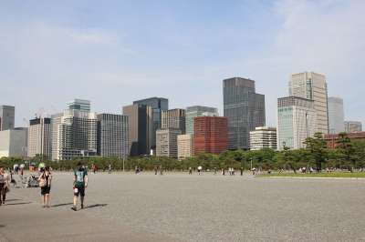 东京 日本 亚洲 摩天大楼 公园 天空 游客 绿色 沥青 城市