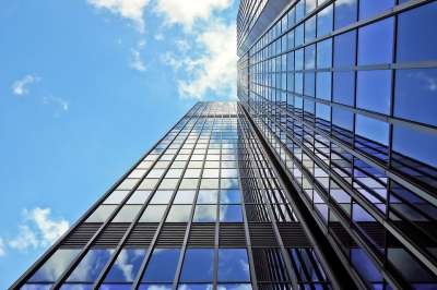 建筑学 摩天大楼 玻璃幕墙 现代的 正面 天堂 建造 杜塞尔多夫