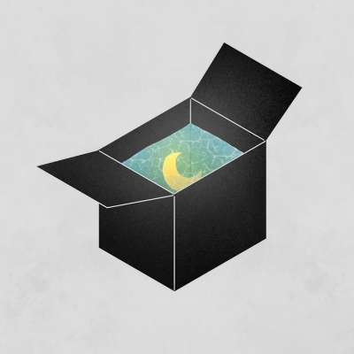 月亮 盒子 水 包装 幻想 创造力 绘画 艺术 轮廓 大纲