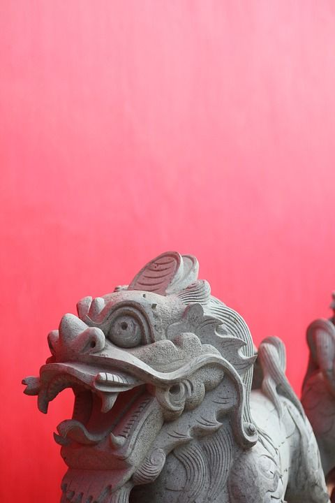 狮子 雕像 中国人 雕塑 亚洲 石头 纪念碑 传统的
