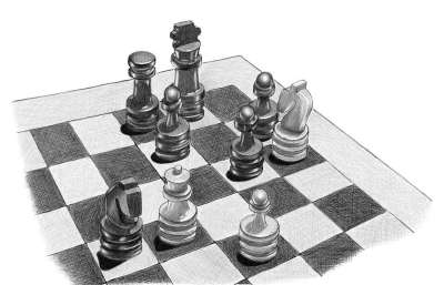 草图 棋 画画 黑和白 灰度 游戏 播放 玩耍 战略 将死