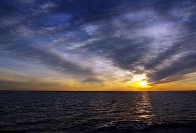 奥涅加湖 卡累利阿 午夜太阳 日落 景观 俄罗斯