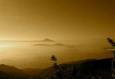 菲律宾 日落 天空 云 美丽的 山 景观 黄昏 自然 目睹