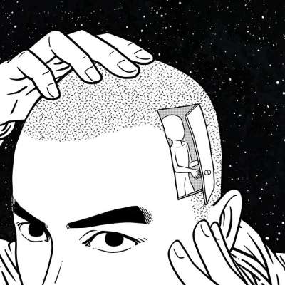 卡通片 绘画 幻想 想象力 脑 想法 夜晚