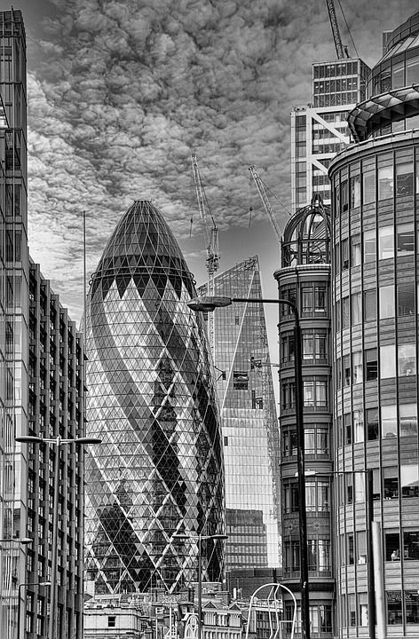 伦敦 城市 建筑物 摩天大楼 结构 小黄瓜 现代的 英国 单色