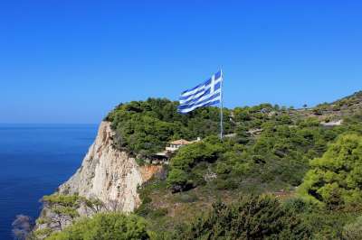 Zakynthos 希腊 景观 海 海洋 水 风景秀丽的 树木
