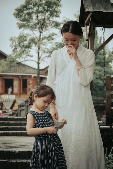 母性 女儿 爱 家庭 父母 孩子 女孩们 母亲