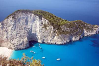 Zakynthos 希腊语 岛 海 蓝色的 夏天 旅行 地中海