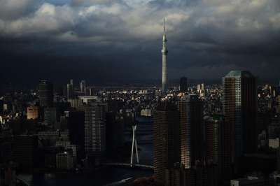东京晴空塔 高层公寓 春天 风暴