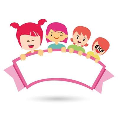 孩子 剪贴画的 可爱的 设计 老师 课堂 学习 缎带 博