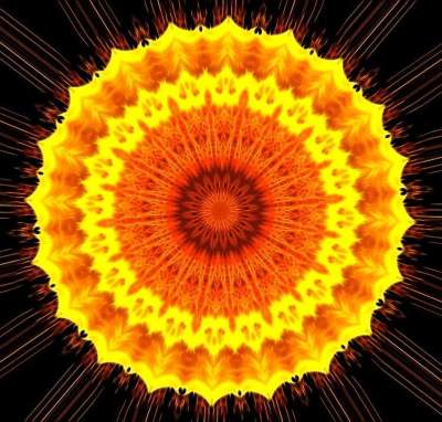 万花筒 曼荼罗 太阳 射线 图案 设计 对称 颜色 几何的