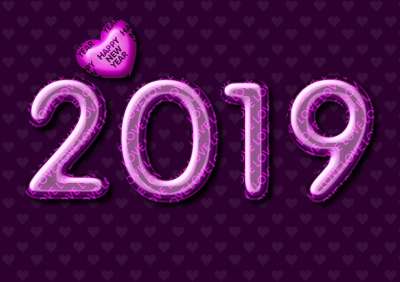 西尔维斯特 新的一年的一天 问候卡 在今年 新年除夕 喜欢粉红色