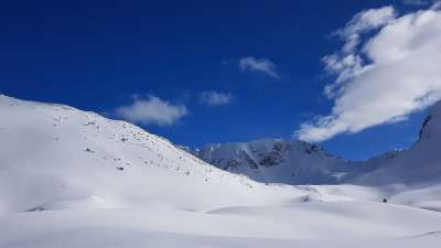 雪 冬天 山 全景 寒冷的 雪景 冬季景观 积雪 阿尔卑斯山