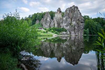 Externsteine 景观 北莱茵 威斯特伐利亚 德国 岩石 石头