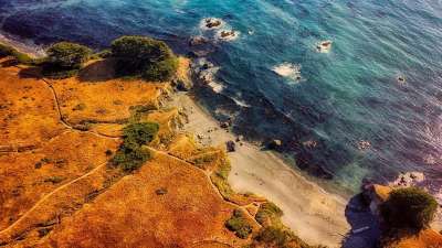 加利福尼亚州 海 海洋 太平洋 海岸线 海岸 鸟瞰图 景观 海滩