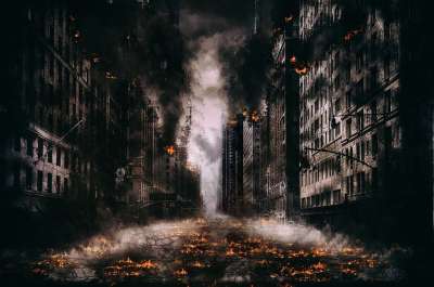 天启 战争 破坏 灾难 世界末日 末日 爆炸 城市 抽烟 建造
