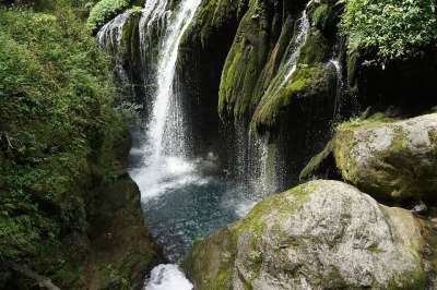 瀑布 天堂 平静的 山 自然 土地 景观 宁静 中国 地理