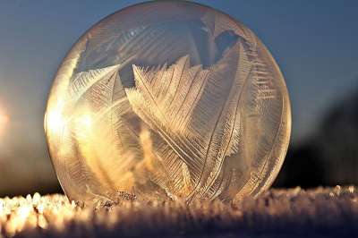 冰晶 肥皂泡 冷冻气泡 霜气泡 雪 冬天 冷冻肥皂泡 冻结 霜
