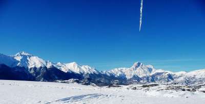 （ 冬天 冰柱 山 雪 景观 意大利