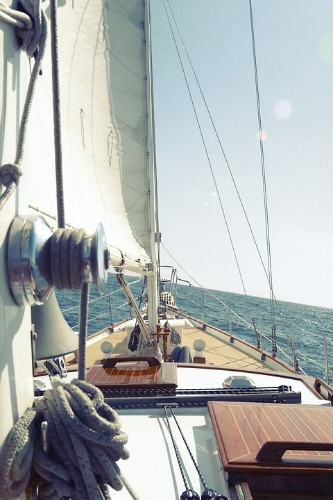 帆船 航行 水 船 游艇 海 旅行 帆 海洋 夏天 航海的