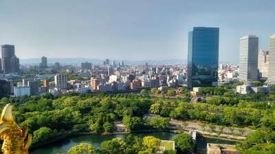 大阪 日本 城市 城市的 摩天大楼 建筑物 市中心 城市景观