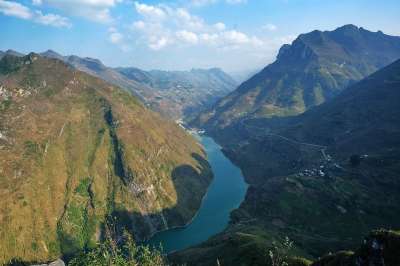 河 山 风光 越南 河江越南 挪威工商联合会Que河 阳光明媚