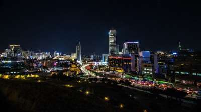 晚上的城市 汉城 旅行 韩国 天空 现代的 光 节日 旅游 云